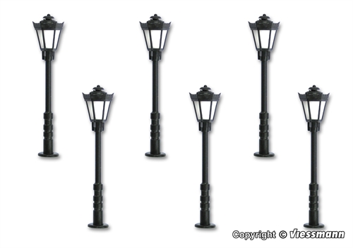 Viessmann 60706 Park Lantern, 6 pieces, warm white, LED. H0
